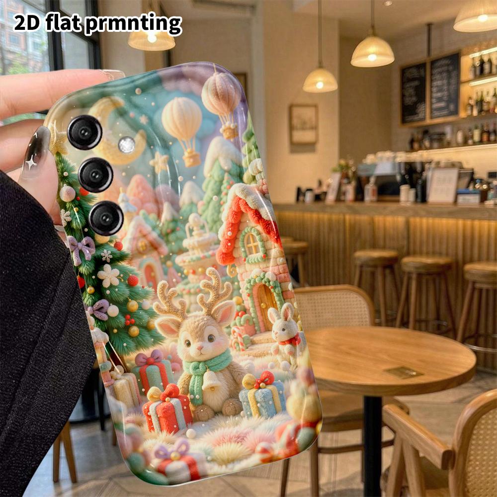 Phone Case: 2D flat, fits Samsung Galaxy A34 A35 M05 M06 S20 S22 S21 FE Plus 5G protective case, Moose Town, perfect Christmas and Halloween holiday g
