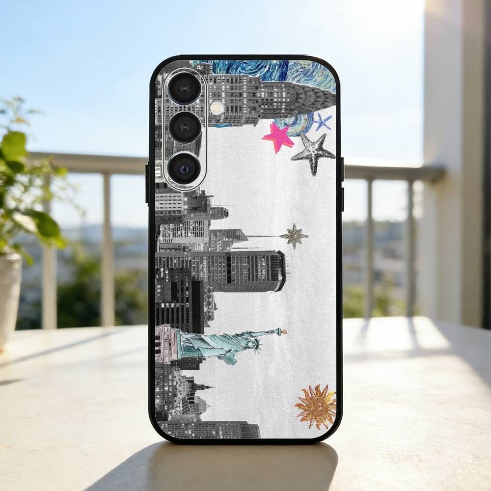 Lovely City N-New Y-York Phone Case For Samsung A73,A21s,A22,A31,A32,A52,A53,A71,A80,Soft Black Shell