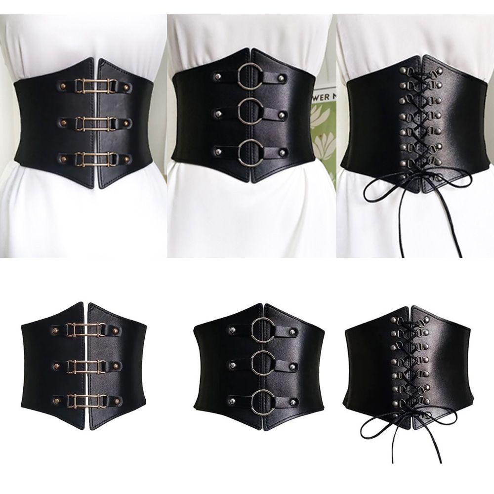 Supplies Corset PU Leather Women Accessories Elastic Buckle Girdle Waistband Wide Waist Belt