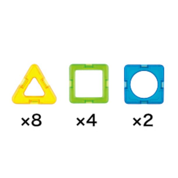 BorneLund MAGFORMERS Basic Plus Set для детей от 3 лет и старше, развивающая игрушка, магнитный блок MF715013 [14 предметов]