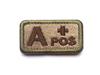 Embroidered Tactical Blood Type Velcro Badges: A, B, AB, O, +POS, -NEG - Military and Outdoor Identification.
