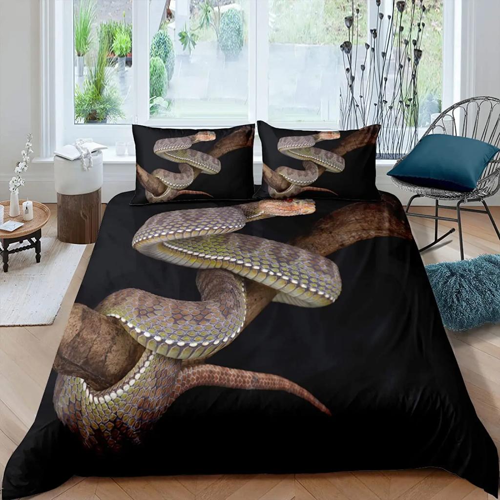 3D Snake Style Bedding Set For Bedroom Soft Duvet Cover Bedspreads For Bed Linen Comefortable Quilt And Pillowcase