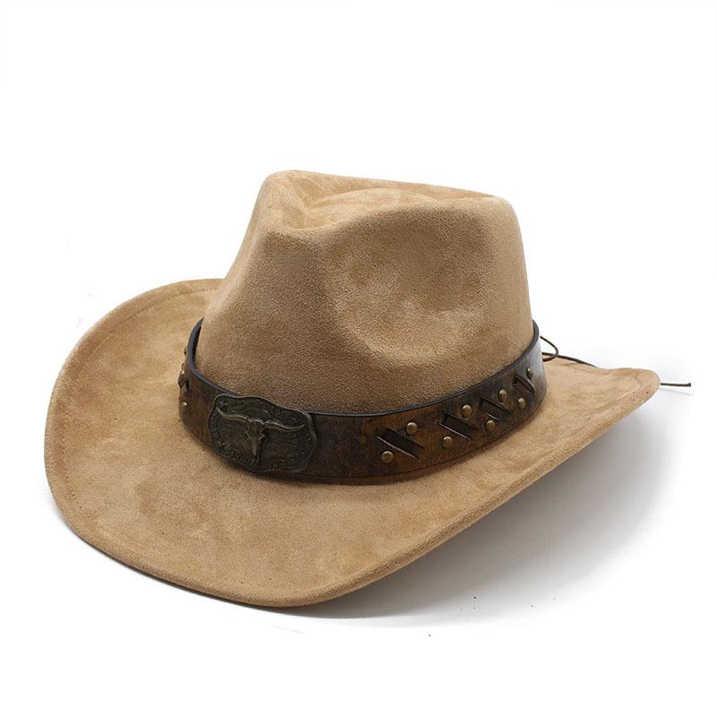 Замшевая ковбойская шляпа в стиле вестерн, шерстяная фетровая шляпа, мужская и женская джазовая шляпа, британская фетровая шляпа