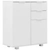Sideboard High Gloss White 71 x 35 x 80 cm Engineered Wood