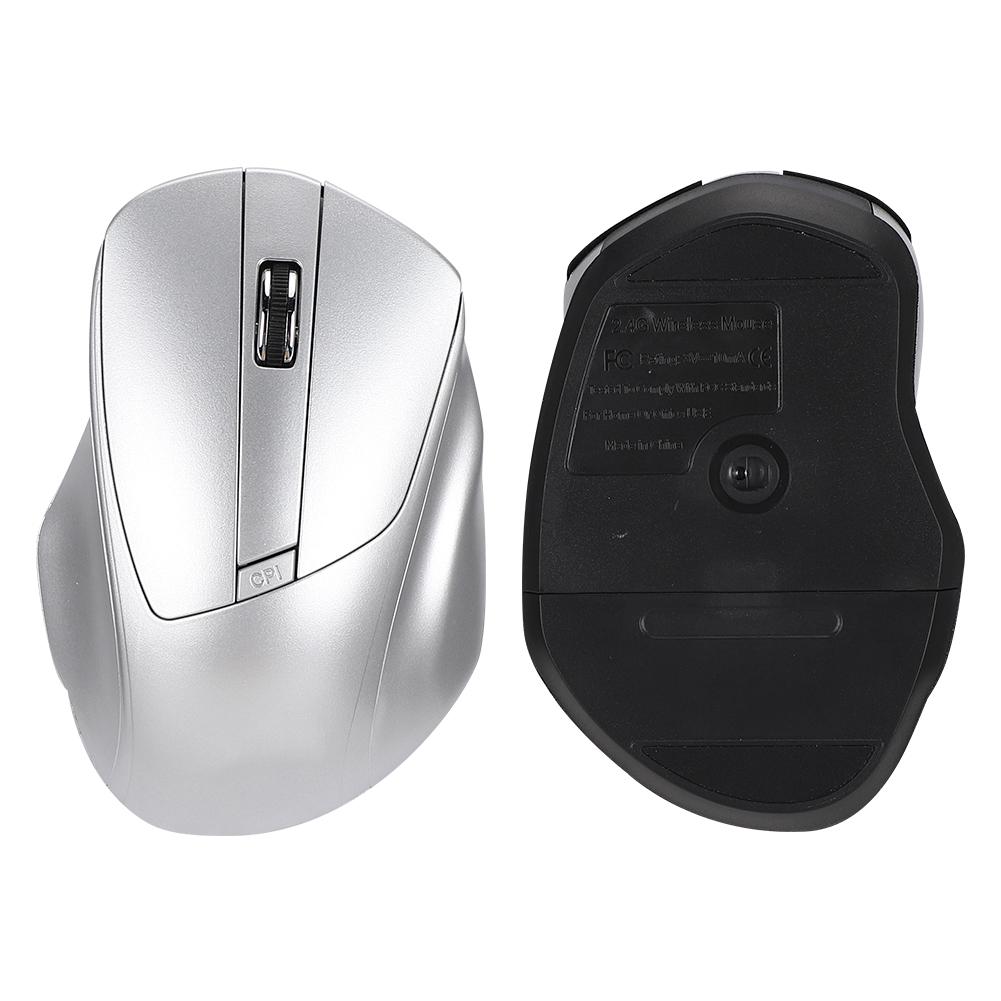 W12 USB 2.4G Wireless Silent Computer Mouse Ergonomic Design Silver