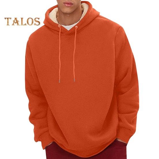 Зимняя мужская толстовка с капюшоном, однотонная, с плюшевой подкладкой, свободная, с длинными рукавами, на шнурке, с эластичными манжетами, повседневная толстовка с капюшоном