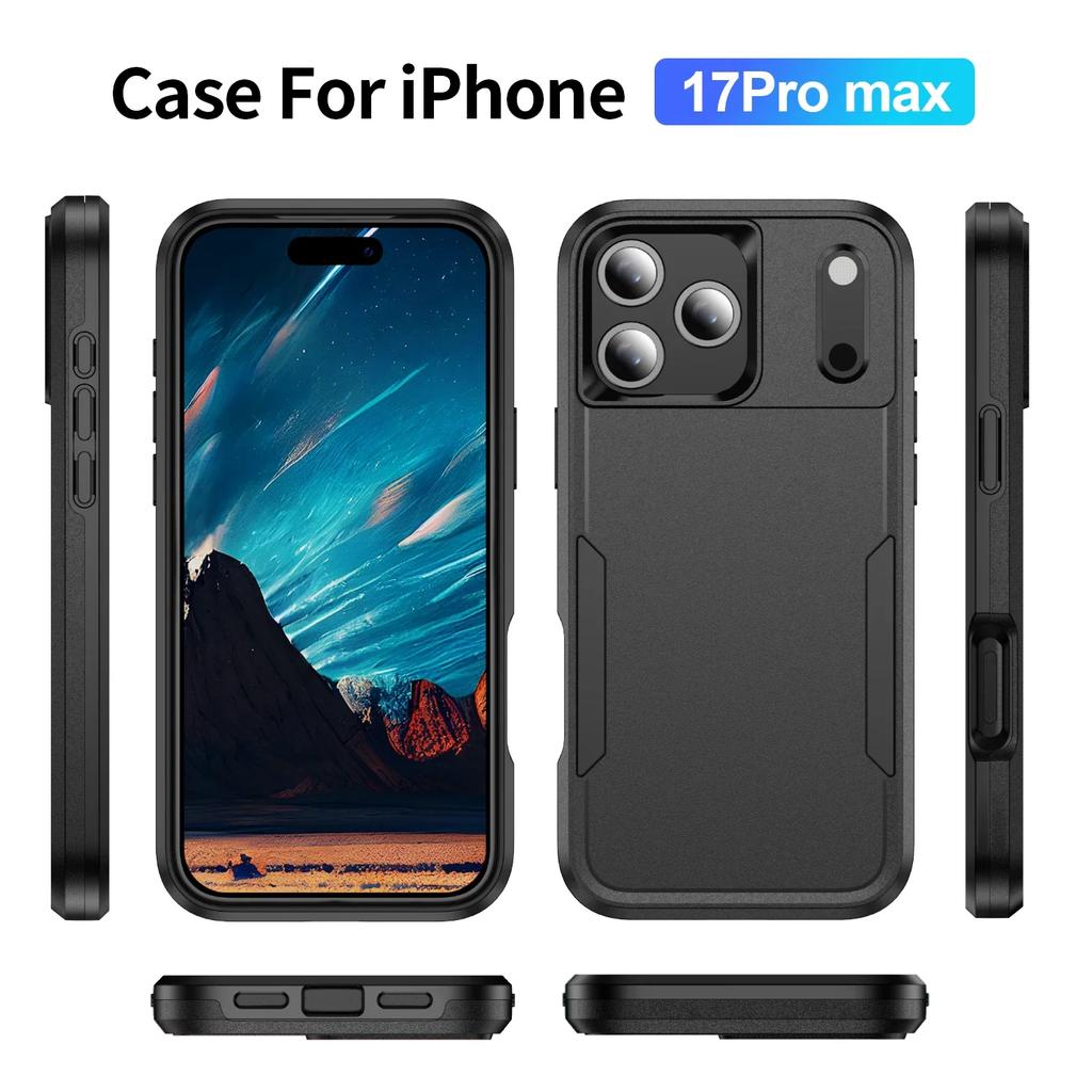Чехол военного класса для iPhone 17 Pro Max Полностью защитный бронированный чехол для iPhone 17 Air 16 15 14 13 12 11 Pro Max Plus 16e Coque