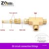 Oil Circuit Distributor Set: Nylon Tube, Copper Double-Ended Plug, Bushing, Inner Snap Ring (810x1 to 1/4), 68mm.
