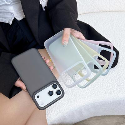 Роскошный Прозрачный Матовый Чехол Для iPhone Air 17 16 15 14 13 12 Pro Max Plus 16E Прозрачный Силиконовый Мягкий Чехол-Оболочка Конфетного Цвета 17P