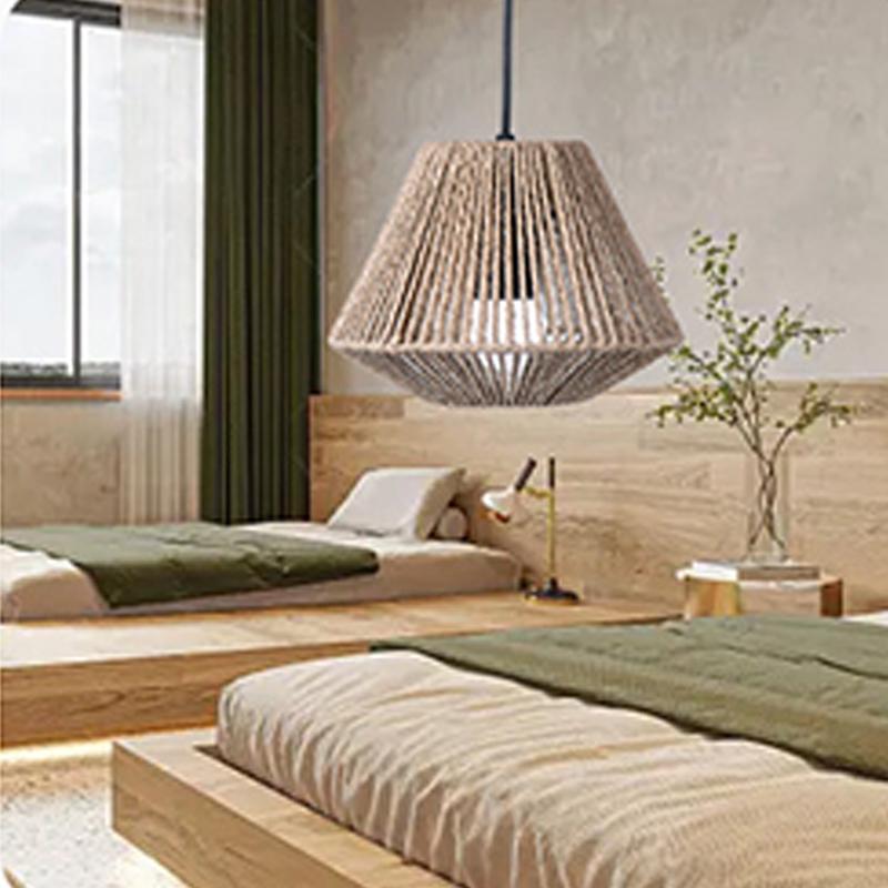 1 шт. ротанговый светильник, плетеный вручную абажур из ивовой лозы, чехол для люстры из бумажной веревки в стиле бохо для ресторана, подвесной светильник, абажур