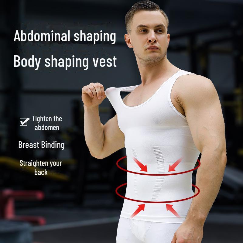 Мужской улучшенный дышащий спортивный жилет для коррекции груди и живота