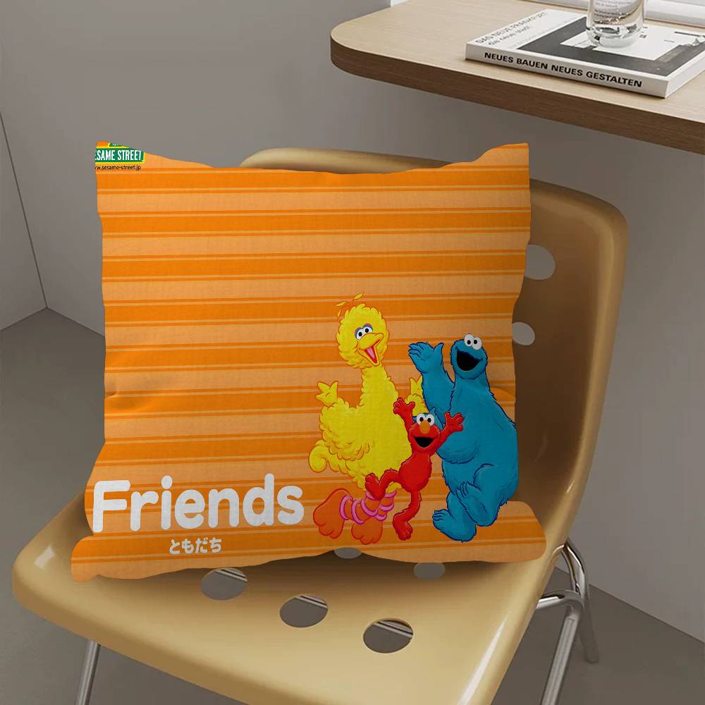 Sesame Street Cartoon Maple Design Cushion Cover Happy Autumn Harvest Decor Holiday Decorati Pillow Cover