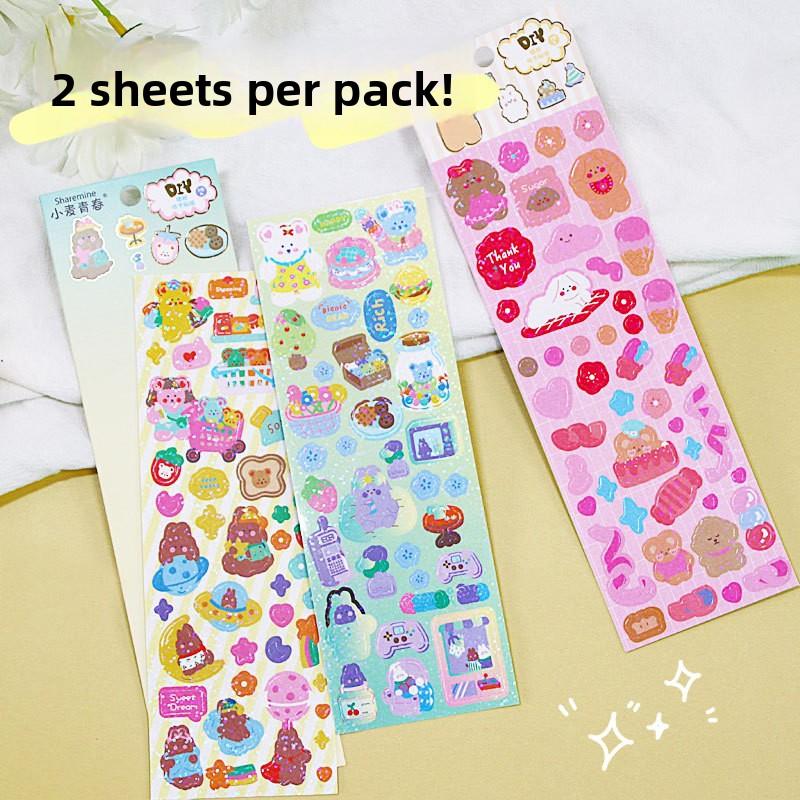 2 Sheet Creative Student Notebook Decoration Stickers