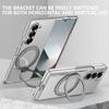 Transparent 360° Rotating Magnetic Holder Phone Case for Samsung Galaxy Z Fold 7 6 5 4 3 Wireless Charging Hard Shockproof Cover