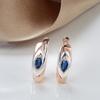 Роскошные серьги с синим камнем, цвет розового золота, смешанное белое золото, серьги-капли с натуральным цирконом для женщин, модные украшения