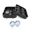 Ice Cube Tray 6 Grids Easy Release Silicone Square and Round with Lid Ice Cube Maker Mold for