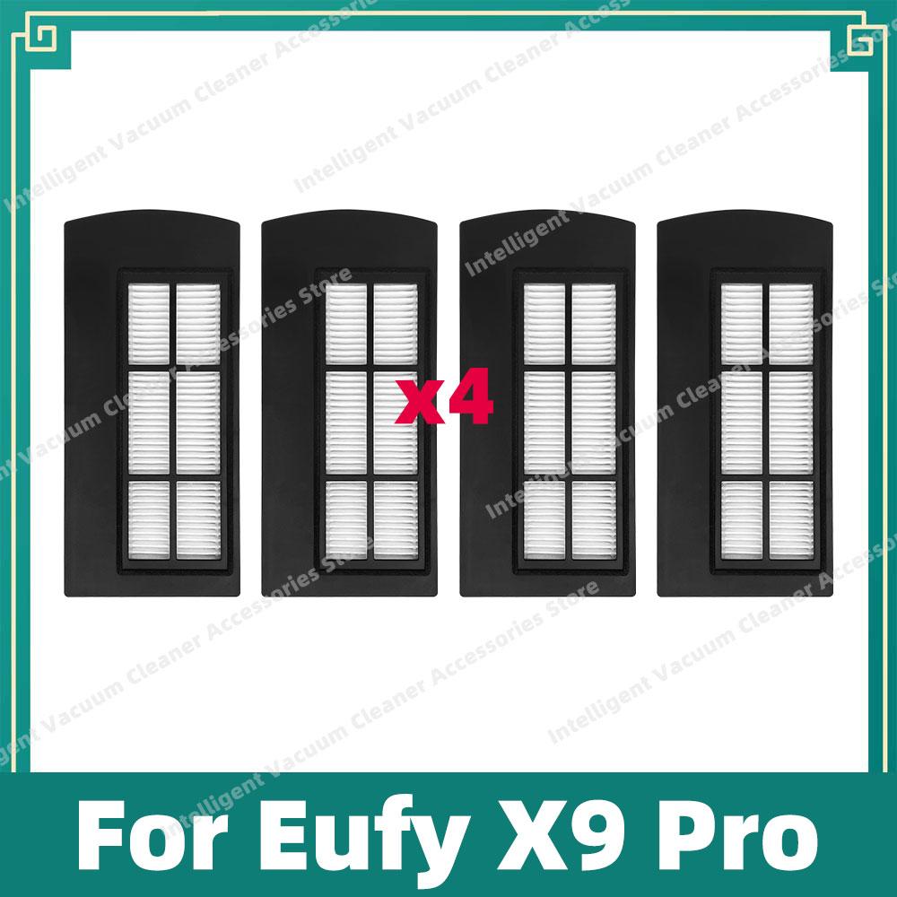 Совместимые аксессуары для робота-пылесоса Eufy X9 Pro: боковая щетка, HEPA-фильтр, салфетка для мытья полов, тряпка, сменные запчасти