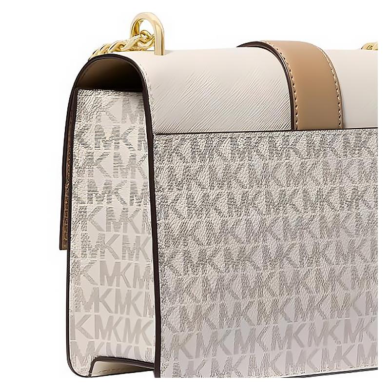 Michael Kors Зеленыйwich Логотип Печатный Логотип Кожаная Сумка на Плечо Кроссбоди Маленькая Женская Ванильно-Белый