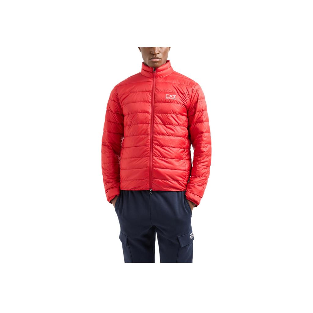 Emporio Armani EA7 Стеганая куртка с воротником-стойкой, компактная, мужская, куртки, Красный 8NPB23-PNGPZ-1461
