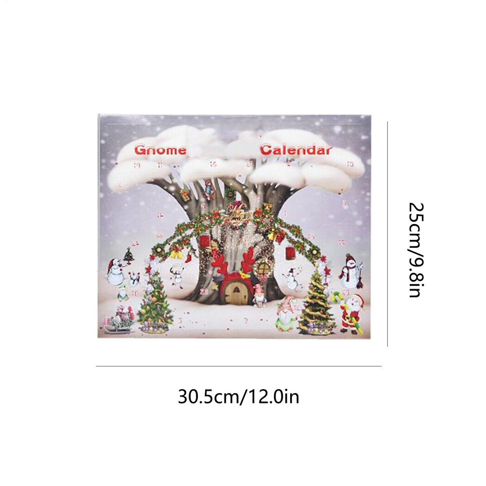 Рождественский Адвент-календарь 24-дневный Календарь обратного отсчета до Рождества Куклы гномы Плюшевая игрушка Новогодние праздники Детская вечеринка Подарки Коробка