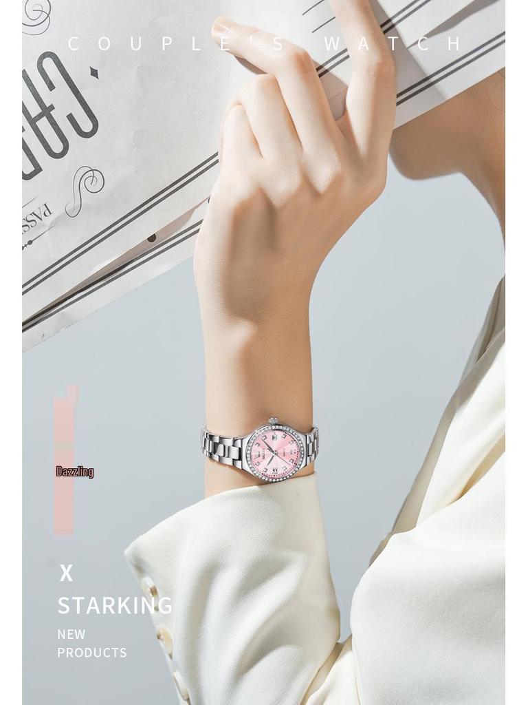 Женские бриллиантовые светящиеся водонепроницаемые кварцевые часы OLEVS