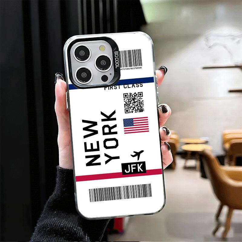 Билет на самолет для путешествий Ударопрочный чехол для телефона для iPhone 17 Air 16 16E 15 Pro Max 14 Plus 13 Mini 12 Задняя крышка Противоударный Fundas