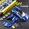 1:43 PAGANI ZONDA R AE86 Игрушечные Модели Машин Металлические Литые Двери Открываются Резиновые Шины Разборная Сборка Украшение для Мальчиков Подарки