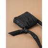 Daiso Quilted Ribbon Crossbody Bag Black