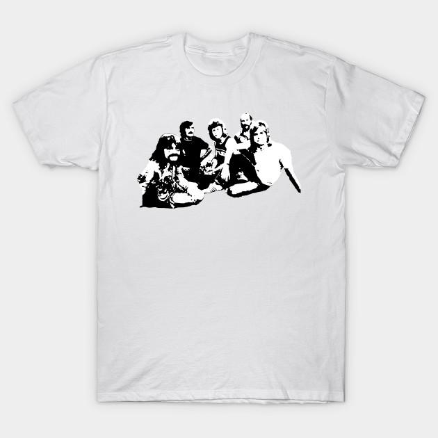 Asian Size Men Black Print T-shirt The Moody Blues No-Cut Heat Transfer Print Cotton Tshirt