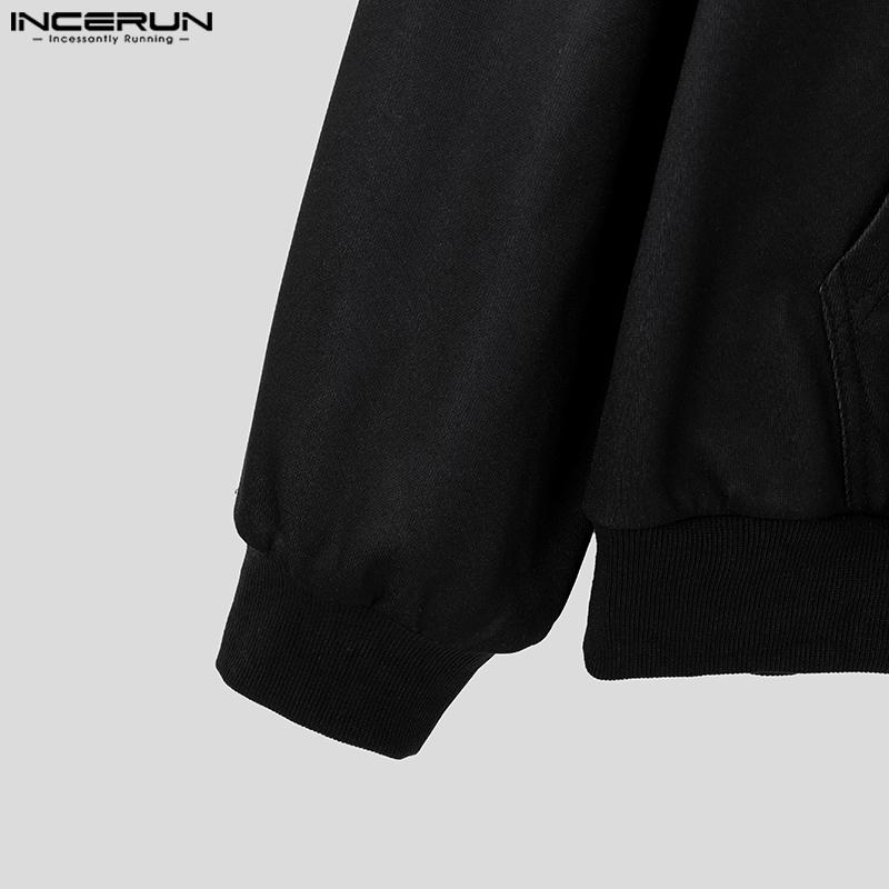 INCERUN Мужские весенние толстовки большого размера с длинным рукавом и принтом звезд. Толстовки с капюшоном.