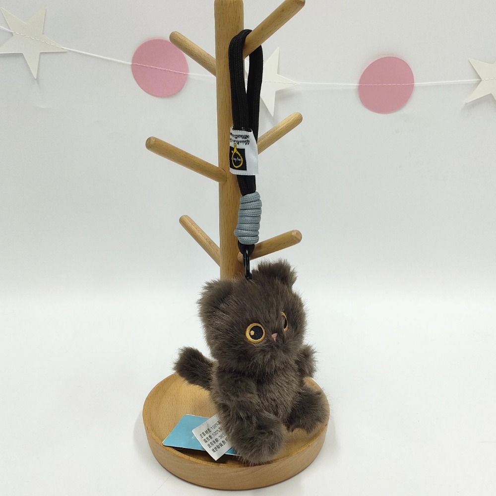 Cute Simulation Cat Plush Toy Soft Cartoon Cat Plush Keychain KeyChain Plushie Backpack Pendant