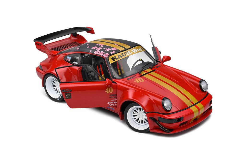 SOLID O 1/18 Porsche 911 (964) RWB Красная Сакура 2021 Rauh-Welt SOLIDO Rauh-Welt Литая Модель Автомобиля