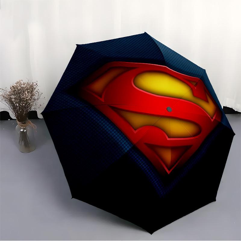 1pc Superman Logo Umbrella - Automatic Open Compact Travel Umbrella with 101-Rib Durable Frame yy251021144