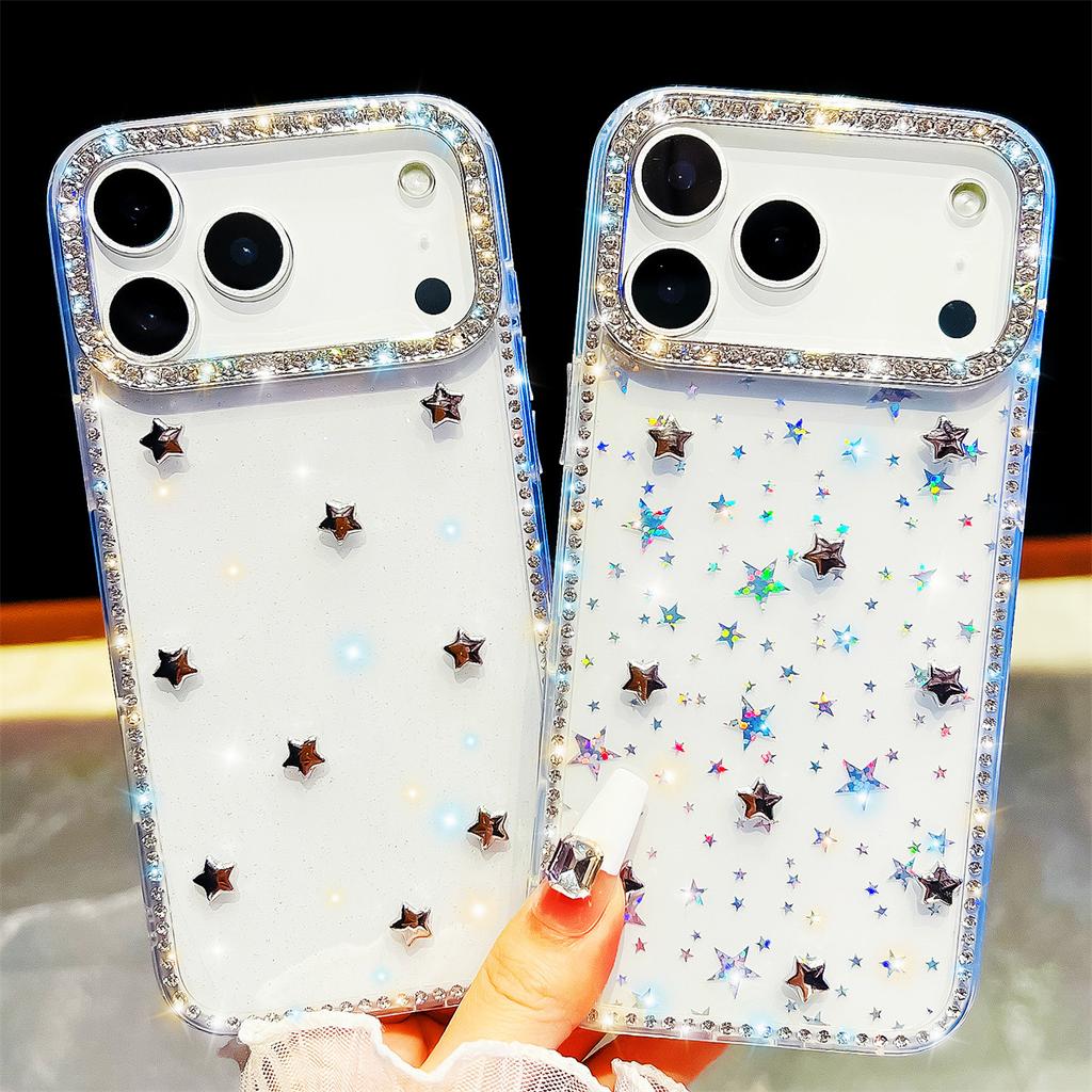 Чехол для телефона ручной работы с блестящими бриллиантовыми звездами, IMD, совместимый с сериями iPhone 13, iPhone 14, iPhone 15, iPhone 16, iPhone 17