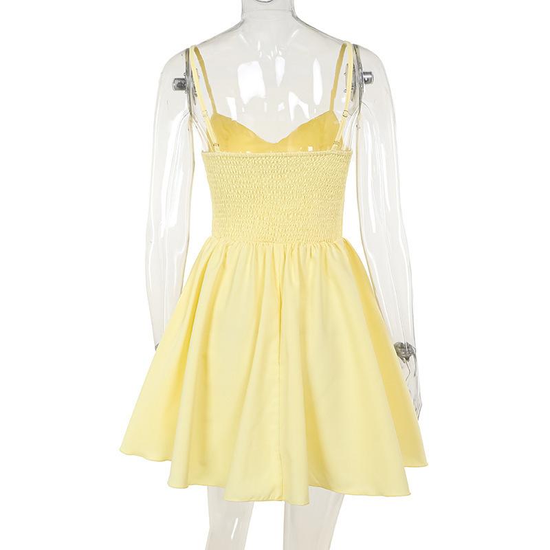 Летнее платье с утягивающей талией в европейском и американском стиле с юбкой А-силуэта