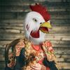 Latex Rooster Animal Head Mask For Halloween Costume Cosplay Party Headgear Props Novelty Plush Chicken Head Latex Mask
