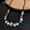 Новое нерегулярное цветное цветочное сращивание, сплавное ожерелье, модная и простая милая женская цепочка на шею с лепестками