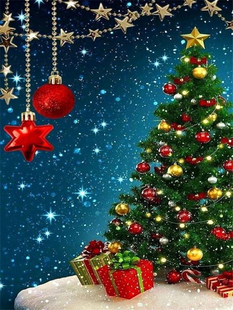 Diy 5d полная алмазная живопись вышивка квадратная круглая дрель Рождественская елка колокольчик мозаичная мебель украшение ручной работы подарок для хобби