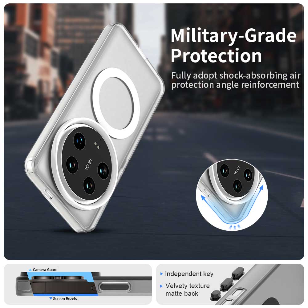 For Xiaomi 14 Ultra Case Compatible with MagSafe PC+TPU+PET Anti-Drop Phone Cover