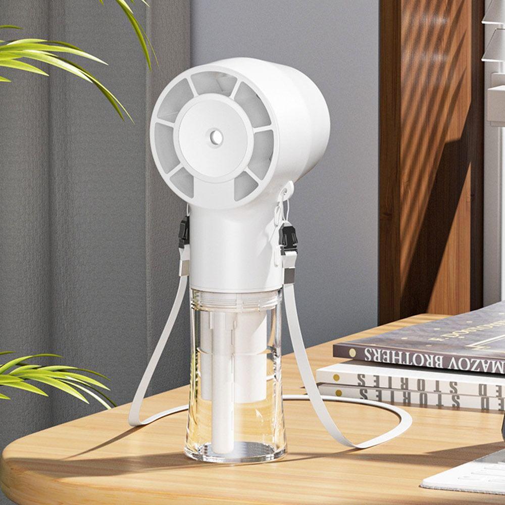 Portable Neckloop Fan with Water Spray Mist Mini Fan Multi-function Air Cooler Outdoor