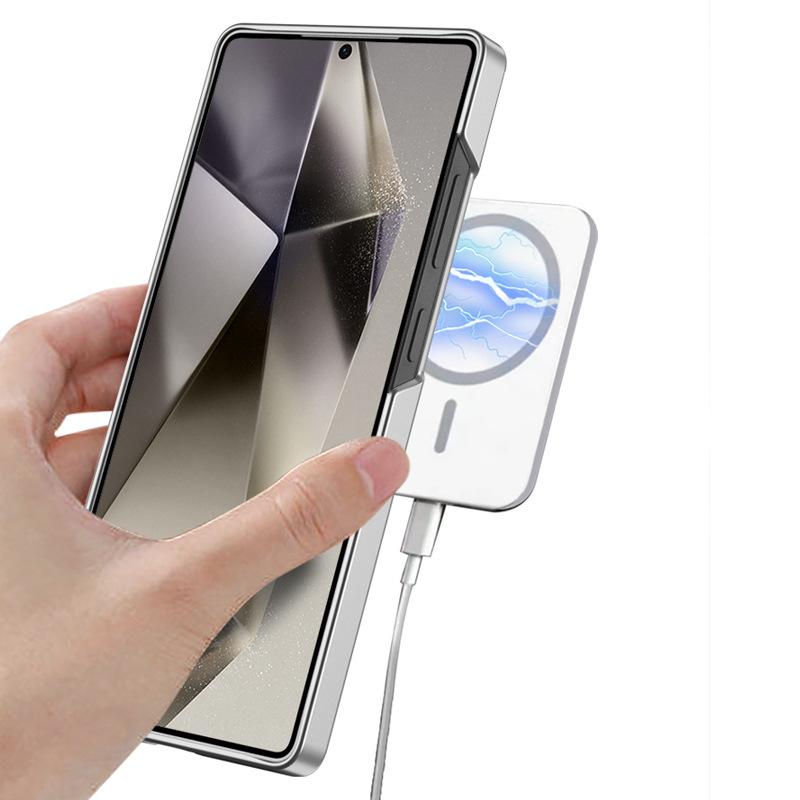 Подходит для Samsung S25u Чехол-кронштейн для мобильного телефона S24 Сверхтонкий Магнитный Впитывающий Беспроводная зарядка Защита линз