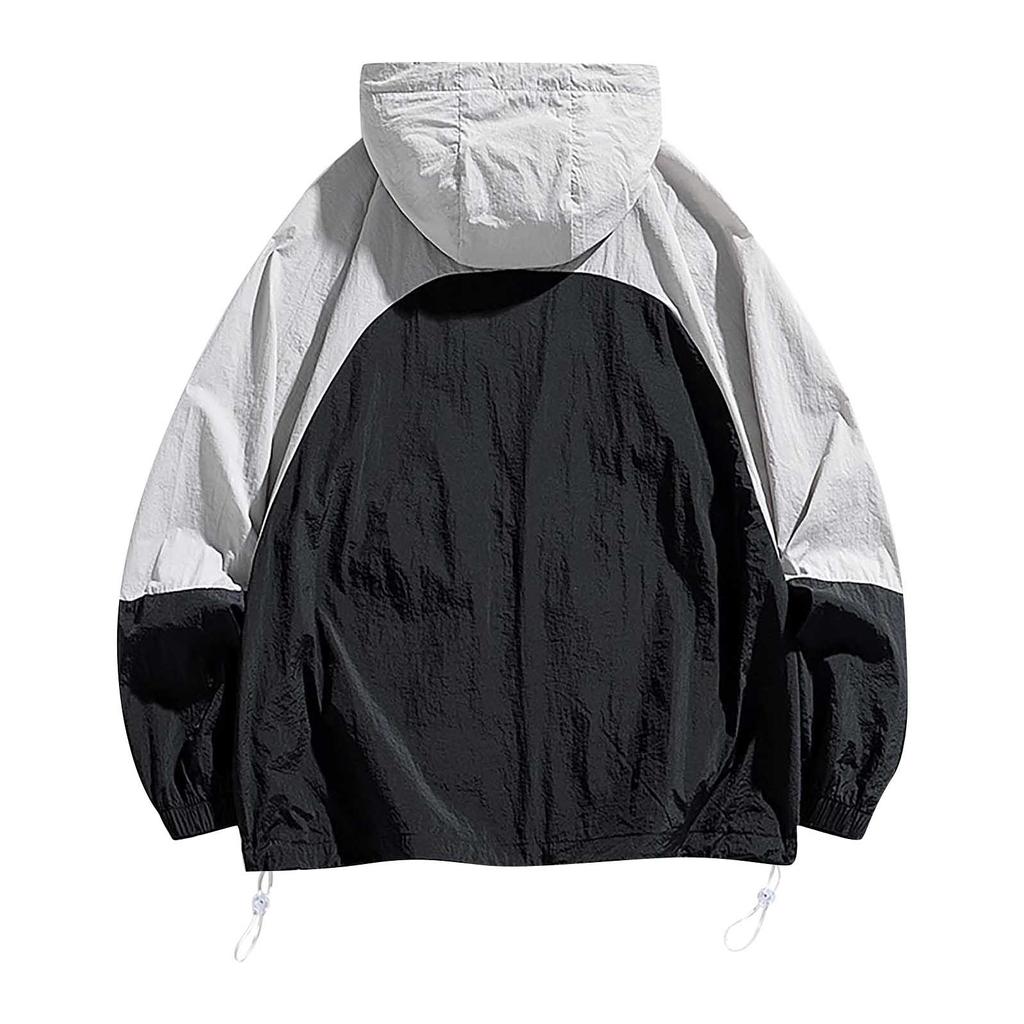 Летняя унисекс модная однотонная тонкая куртка на молнии с капюшоном и солнцезащитным козырьком