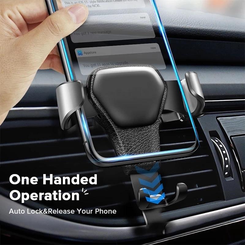 Gravity Car Phone Holder Air Vent Mount Cell Phone Holder In Car Mobile Support For iPhone 13 12 Xiaomi Universal GPS Stand