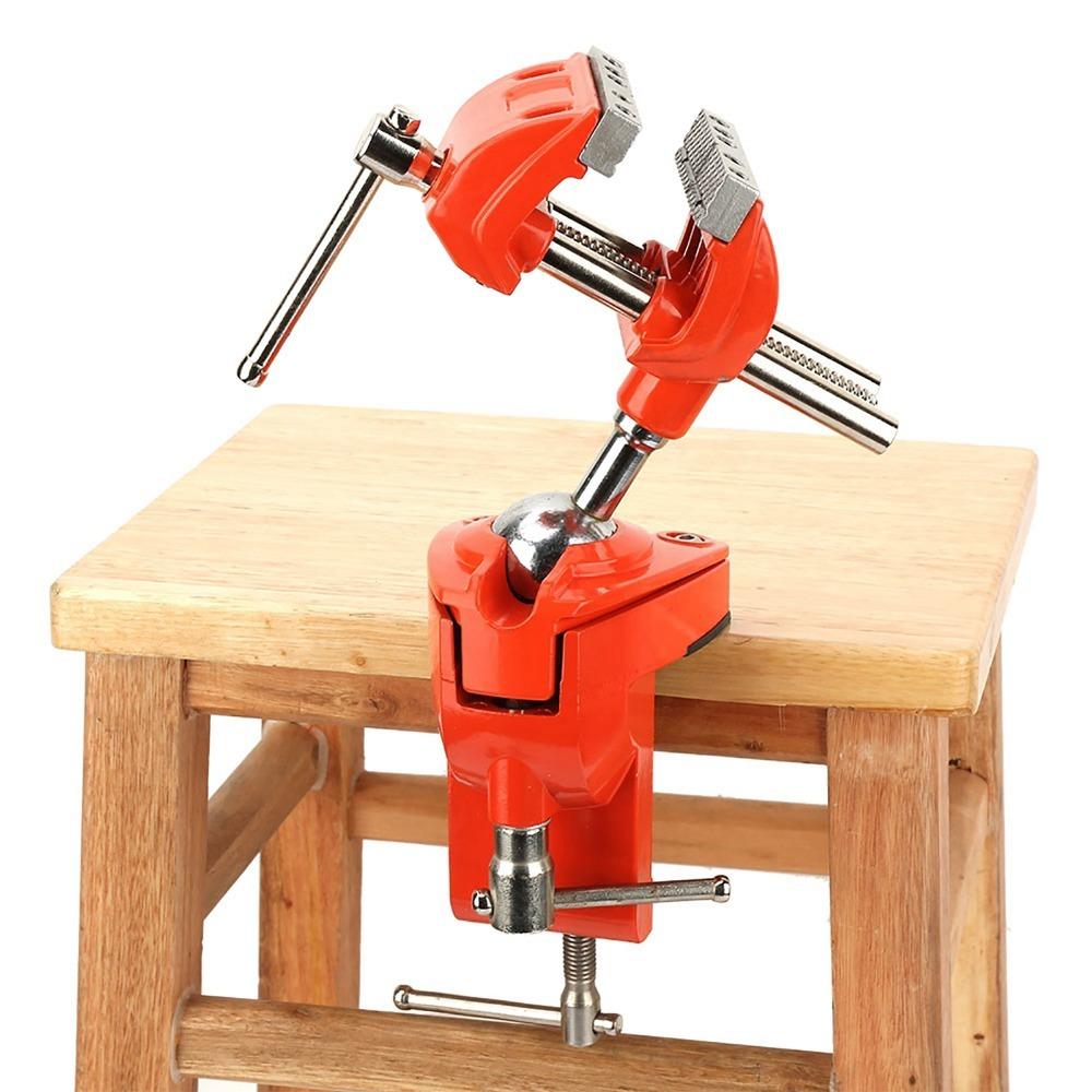 360° Rotating Mini Rotating Clamp Vise Swivel Base Table Clamp Vise Heavy Duty Vise Woodworking