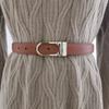 Genuine Leather Womens Two Layer Cowhide Casual Belt With Pin Buckle For Dress And Pants
