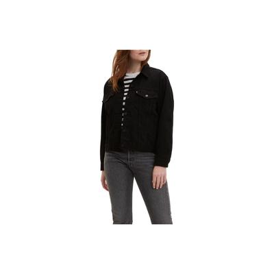 Джинсовая куртка Levis Solid Color Casual с отложным воротником Vintage, женские куртки, черный цвет 29944-0037