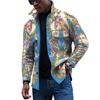 Men's Fashion Trend Daily Casual Printed Long Sleeve Button Down Jacket