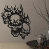 1pc Iron Crafts Wall Decoration - Enhance Your Home Decor with a Spooky Flame Skull Metal Wall Art Collection