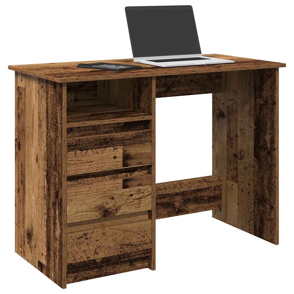 Vidaxl Biurko Stare Drewno 102X50X75 Cm Drewno Klejone
