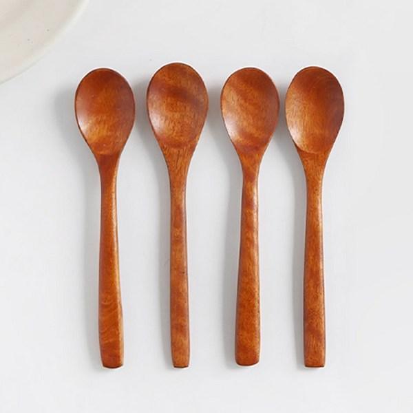 Nicot Wood Popo Teaspoon, 4 Pieces, Korean Popular Tableware